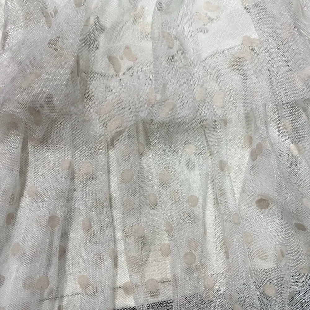 D Signed by Disney Girls Party Dress Polka Dot Layered Tulle Blush Pink Cream